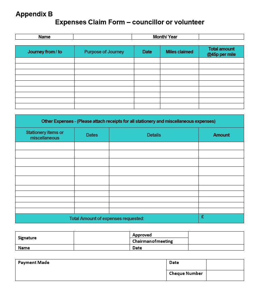 Expenses policy appendix b