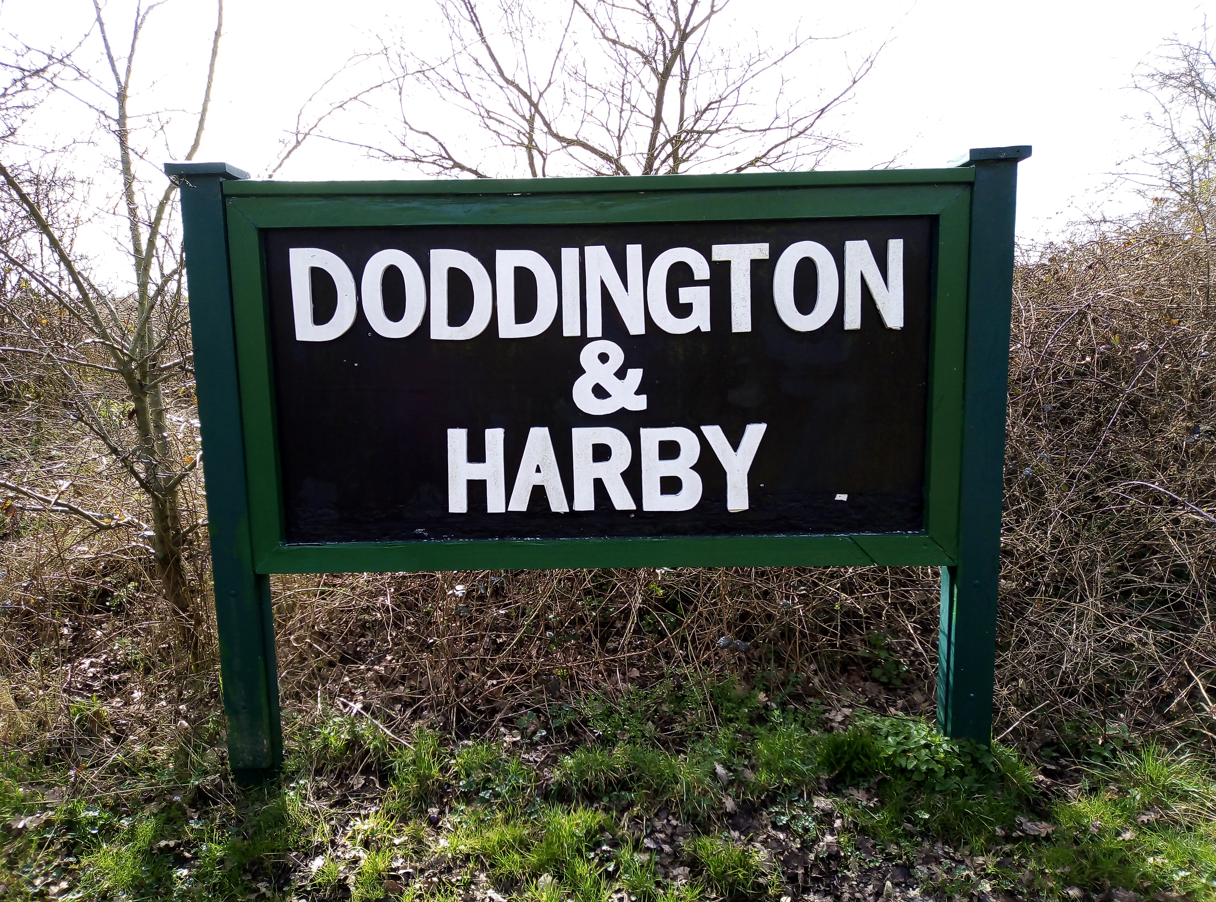 Doddington and Harby station sign